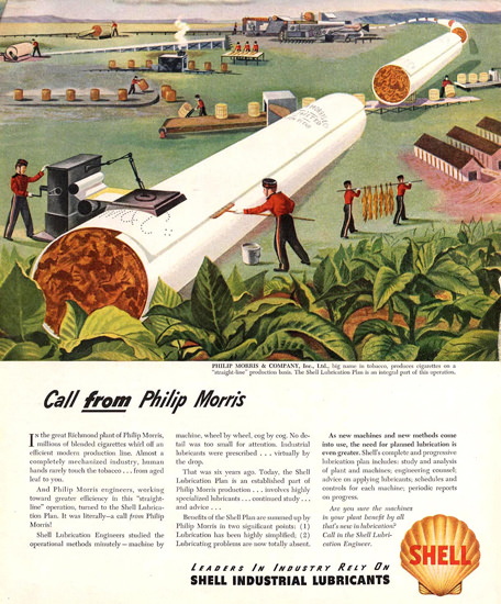 Shell Call From Philip Morris 1950s | Vintage Ad and Cover Art 1891-1970