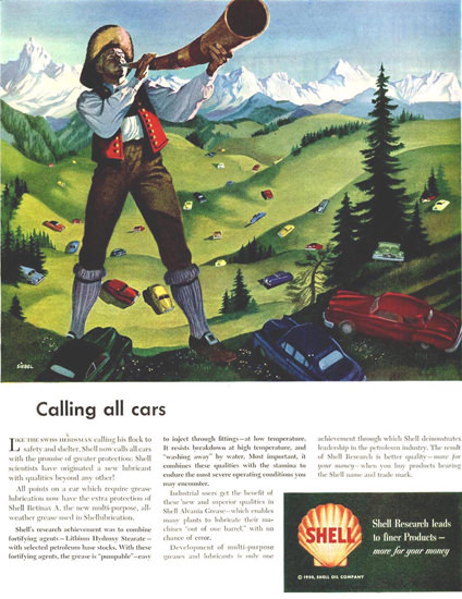 Shell Calling All Cars 1950 | Vintage Ad and Cover Art 1891-1970