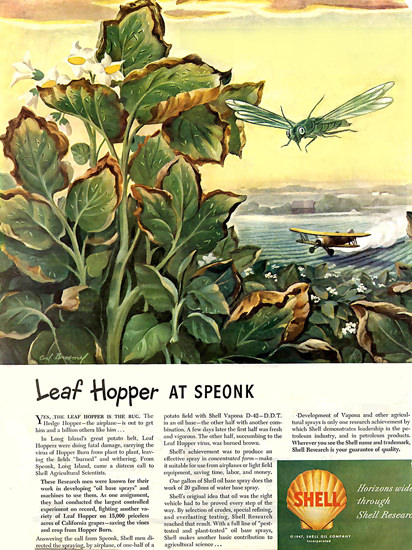 Shell DDT Leaf Hopper At Sponk 1947 | Vintage Ad and Cover Art 1891-1970