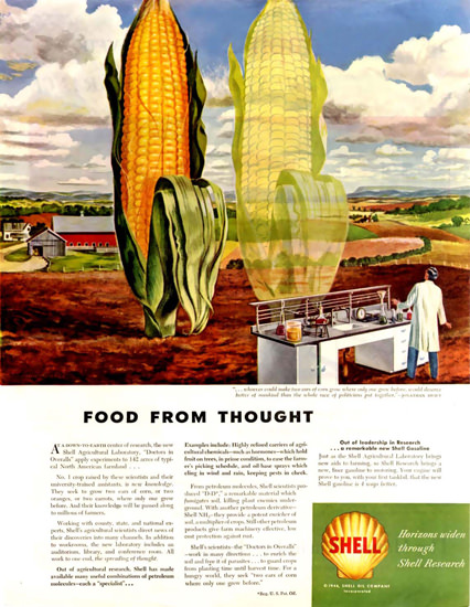 Shell Food From Thought 1956 Corn | Vintage Ad and Cover Art 1891-1970