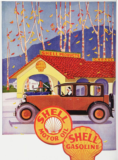 Shell Motor Oil ShellGasoline 1920s | Vintage Ad and Cover Art 1891-1970