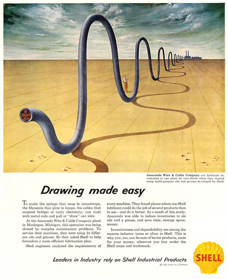 Shell Salvator Dali Style Wire And Cable Co 1958 | Vintage Ad and Cover Art 1891-1970