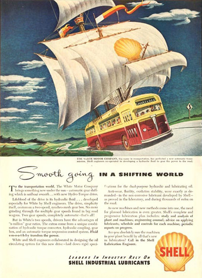 Shell Smooth Going In A Shifting World 1947 | Vintage Ad and Cover Art 1891-1970