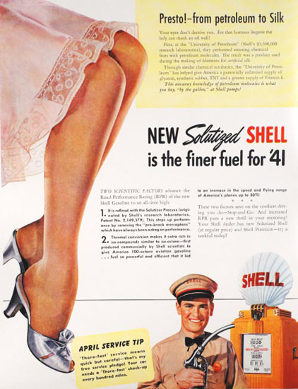 Shell Stockings New Solutized Shell 1941 | Sex Appeal Vintage Ads and Covers 1891-1970