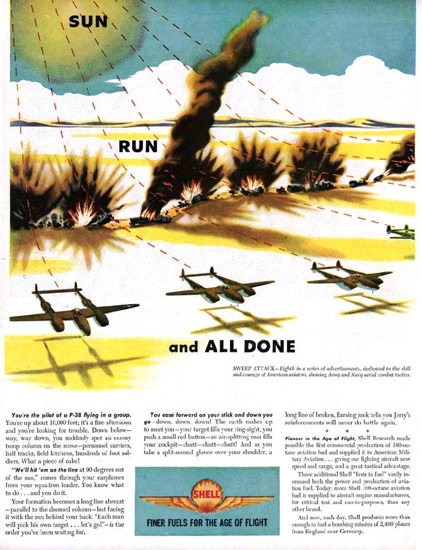 Shell Sun Run And All Done Age Of Flight 1944 | Vintage War Propaganda Posters 1891-1970