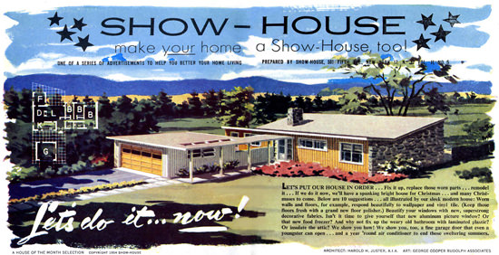 Show-House 1954 Harold H Juster AIA | Vintage Ad and Cover Art 1891-1970