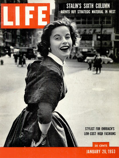 Sigrid Soelter for Ohrbach 26 Jan 1953 Copyright Life Magazine | Life Magazine BW Photo Covers 1936-1970