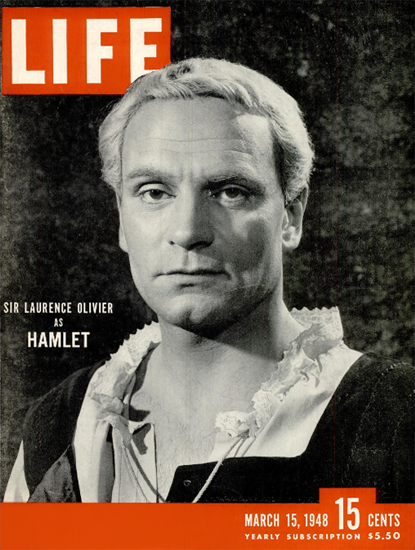 Sir Laurence Olivier as Hamlet 15 Mar 1948 Copyright Life Magazine | Life Magazine BW Photo Covers 1936-1970