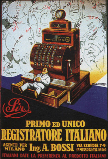 Sir Registratore Italiano Italy Italia Cash Register | Vintage Ad and Cover Art 1891-1970