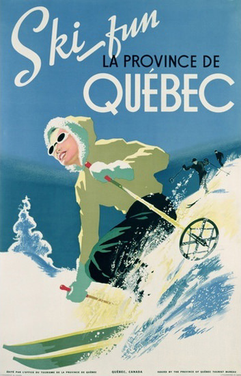 Ski Fun La Province De Quebec 1938 | Vintage Travel Posters 1891-1970