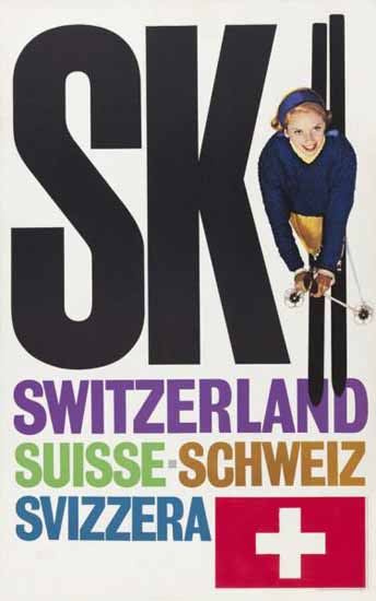 Ski Switzerland Suisse Schweiz Svizzera 1959 | Vintage Travel Posters 1891-1970