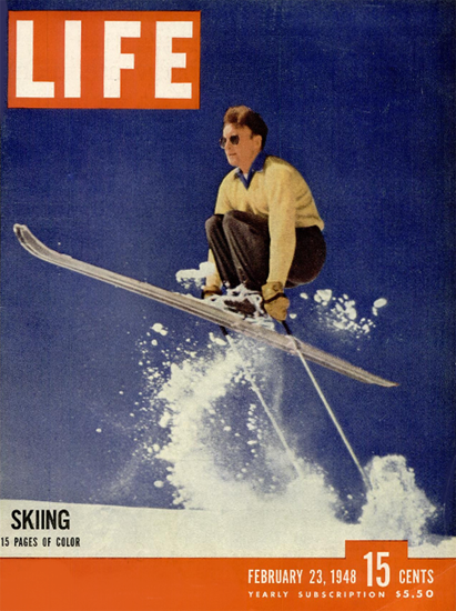 Skiing in Color 23 Feb 1948 Copyright Life Magazine | Life Magazine Color Photo Covers 1937-1970