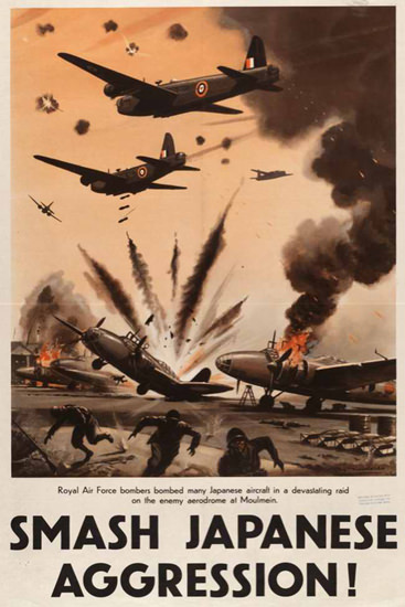 Smash Japanese Aggression Japanese Aircraft | Vintage War Propaganda Posters 1891-1970