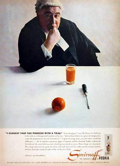 Smirnoff Vodka 1956 Screw Driver | Vintage Ad and Cover Art 1891-1970