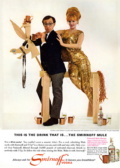 Smirnoff Vodka 1966 Woody Allen M Van Vooren | Sex Appeal Vintage Ads and Covers 1891-1970