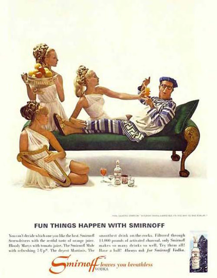 Smirnoff Vodka Fun Things Happen 1967 | Sex Appeal Vintage Ads and Covers 1891-1970