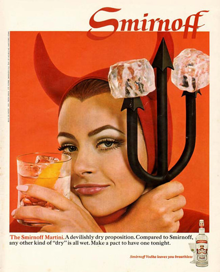 Smirnoff Vodka Martini 1968 | Sex Appeal Vintage Ads and Covers 1891-1970