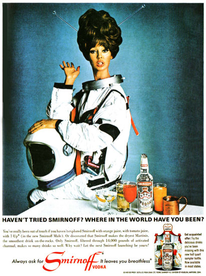 Smirnoff Vodka Where Have You Been 1966 | Vintage Ad and Cover Art 1891-1970