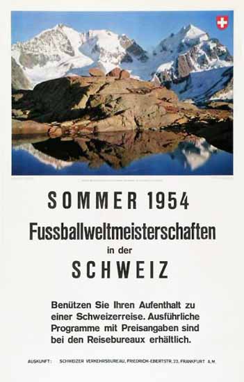 Sommer 1954 Fussball Weltmeisterschaften Switzerland | Vintage Travel Posters 1891-1970