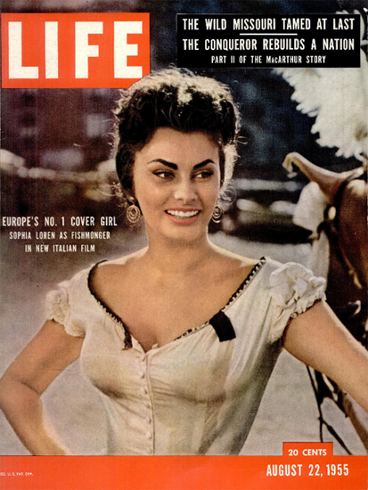 Sophia Loren No 1 in Europe 22 Aug 1955 Copyright Life Magazine | Life Magazine Color Photo Covers 1937-1970