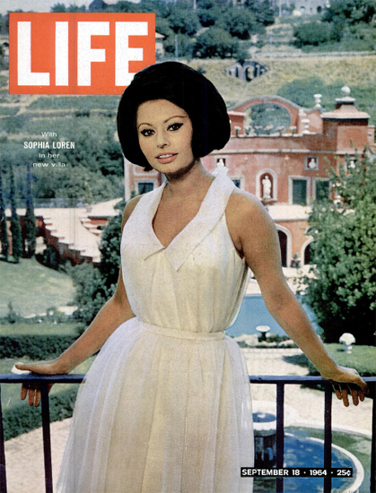 Sophia Loren in her new Villa 18 Sep 1964 Copyright Life Magazine | Life Magazine Color Photo Covers 1937-1970