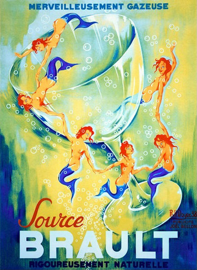 Source Brault Merveilleusement Gazeuse Mermaid | Sex Appeal Vintage Ads and Covers 1891-1970