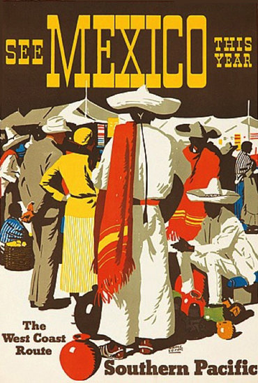 Southern Pacific See Mexico This Year 1932 | Vintage Travel Posters 1891-1970