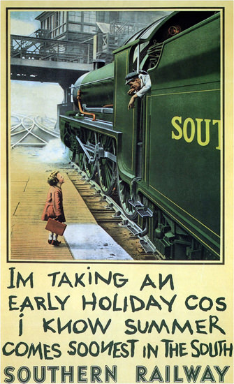 Southern Railway 1936 Taking An Early Holiday | Vintage Travel Posters 1891-1970