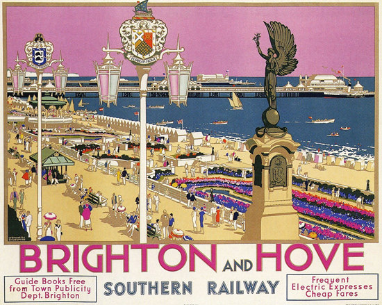 Southern Railway Brighton And Hove 1930s | Vintage Travel Posters 1891-1970