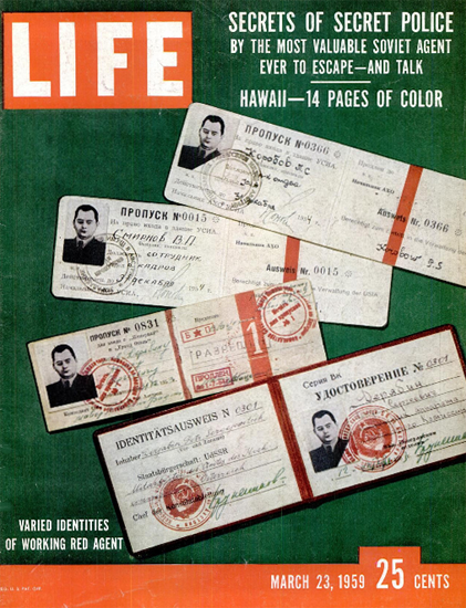 Soviet Intelligence Agent Deriabin 23 Mar 1959 Copyright Life Magazine | Life Magazine Color Photo Covers 1937-1970