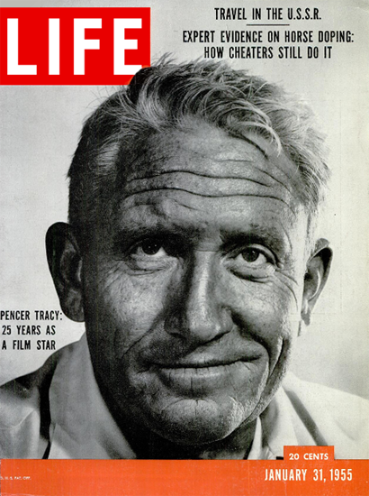 Spencer Tracy 25 Years as a Film Star 31 Jan 1955 Copyright Life Magazine | Life Magazine BW Photo Covers 1936-1970