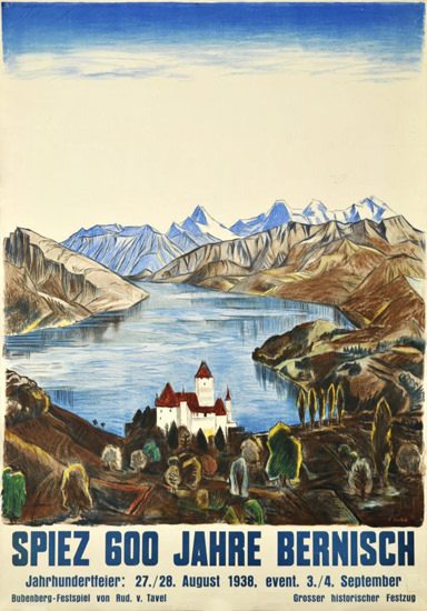 Spiez 600 Jahre Bernisch Switzerland  1938 | Vintage Travel Posters 1891-1970