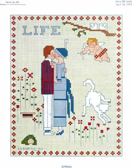 Spring Love Life Humor Magazine 1913-04-24 Copyright | Life Magazine Graphic Art Covers 1891-1936