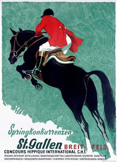 Springkonkurrenz St Gallen Breit-Feld Concours | Vintage Ad and Cover Art 1891-1970