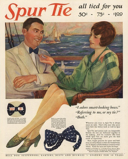 Spur Tie Bow Ties All Tied For You | Sex Appeal Vintage Ads and Covers 1891-1970