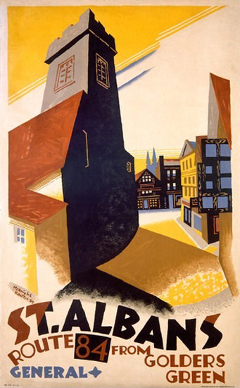 St Albans Route 84 From Golders Green | Vintage Travel Posters 1891-1970