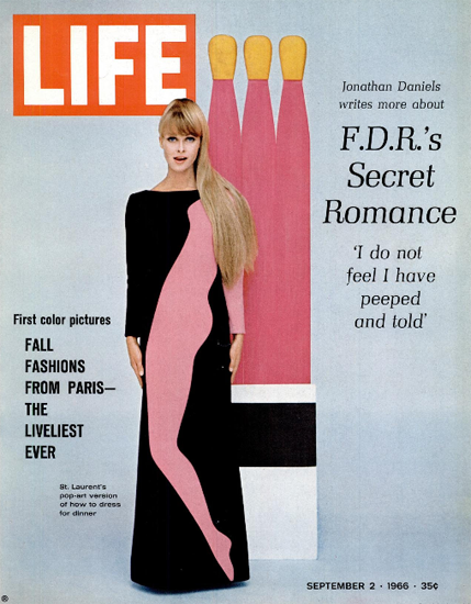 St Laurent Paris Fashion for Dinner 2 Sep 1966 Copyright Life Magazine | Life Magazine Color Photo Covers 1937-1970