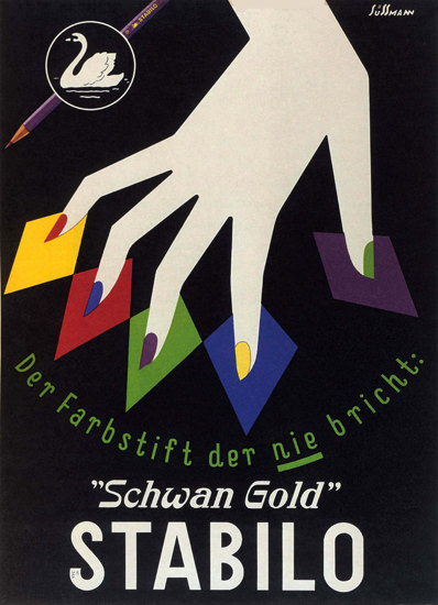 Stabilo Schwan Gold Farbstift Colored Pencil | Vintage Ad and Cover Art 1891-1970