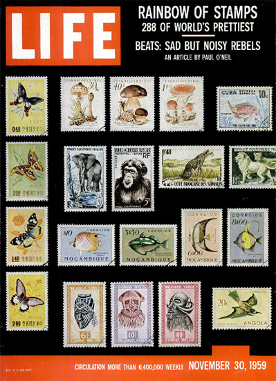 Stamp Rainbow 288 World prettiest 30 Nov 1959 Copyright Life Magazine | Life Magazine Color Photo Covers 1937-1970