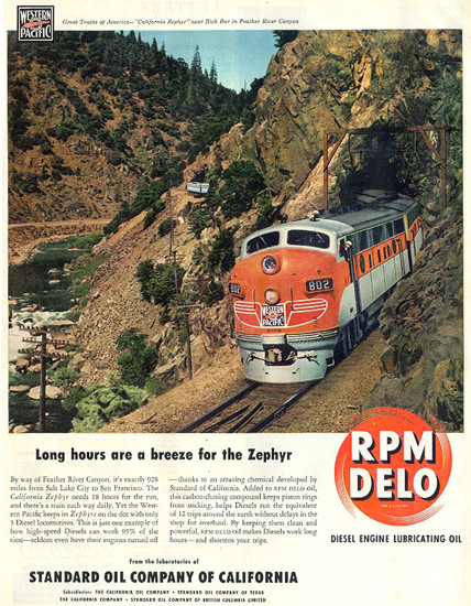 Standard Oil Zephyr Western Pacific 1949 | Vintage Ad and Cover Art 1891-1970