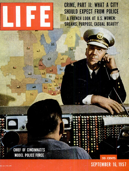 Stanley Schrotel Police Cincinnati 16 Sep 1957 Copyright Life Magazine | Life Magazine Color Photo Covers 1937-1970