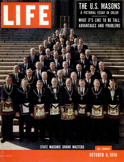 State Masonic Grand Masters 8 Oct 1956 Copyright Life Magazine | Life Magazine Color Photo Covers 1937-1970