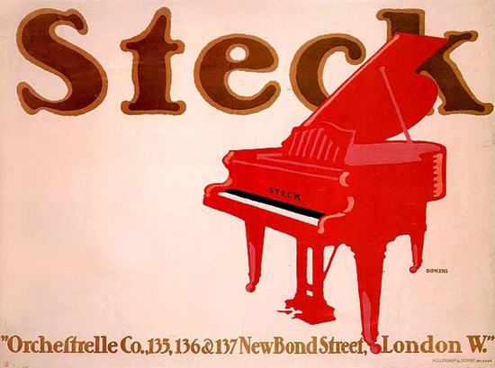 Steck Pianos London New Bond Street 1913 | Vintage Ad and Cover Art 1891-1970