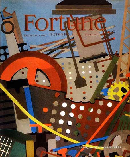 Steel Allocations and Scrap Fortune Magazine October 1942 Copyright | Fortune Magazine Graphic Art Covers 1930-1959