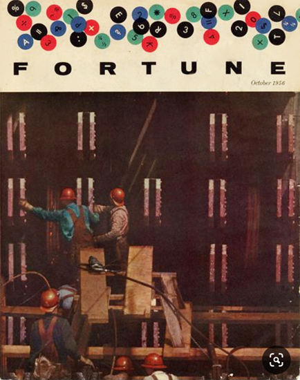 Steel Builds for a New Era Fortune Magazine October 1956 Copyright | Fortune Magazine Graphic Art Covers 1930-1959