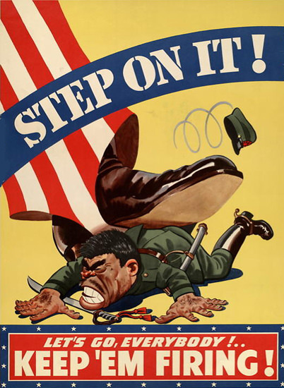 Step On It Unkle Sam Keep Em Fireing | Vintage War Propaganda Posters 1891-1970