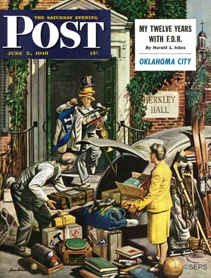 Stevan Dohanos Saturday Evening Post Back From College 1948_06_05 | The Saturday Evening Post Graphic Art Covers 1931-1969