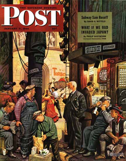 Stevan Dohanos Saturday Evening Post Backstage at the Met 1946_01_05 | The Saturday Evening Post Graphic Art Covers 1931-1969