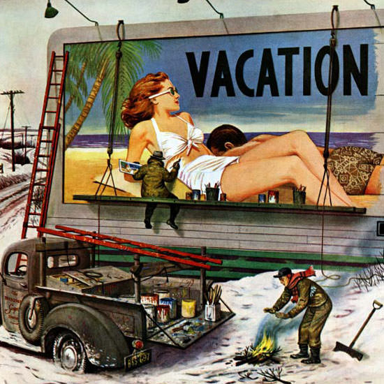 Stevan Dohanos Saturday Evening Post Board 1948_02_14 Copyright crop | Best of 1940s Ad and Cover Art