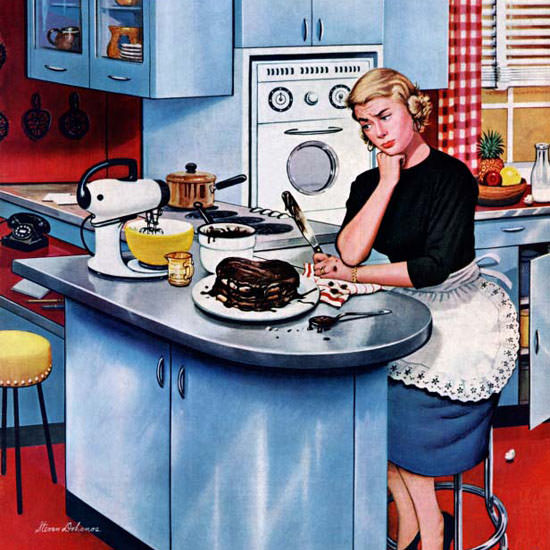 Stevan Dohanos Saturday Evening Post Cake 1955_05_21 Copyright crop | Best of 1950s Ad and Cover Art